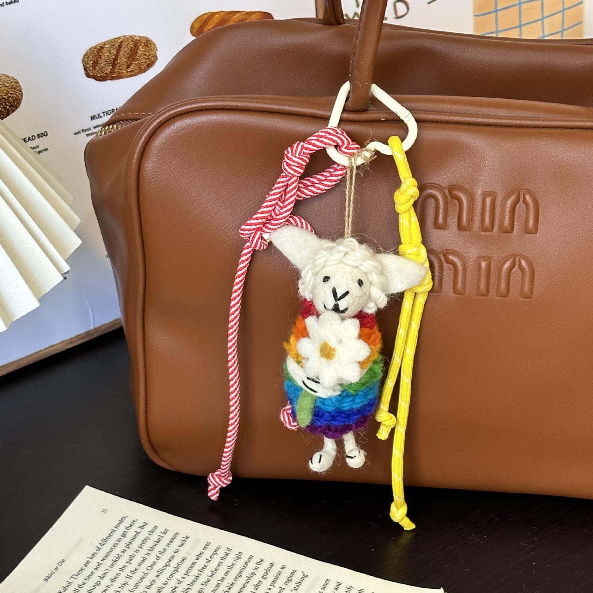 

Handmade Nepal Wool Felt Bag Charm: Cute Pendant Jewelry Accessory