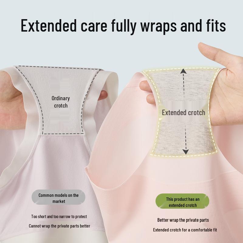 Plus Size Women's High Waist Ice Silk Tummy Control Underwear with Antibacterial Crotch