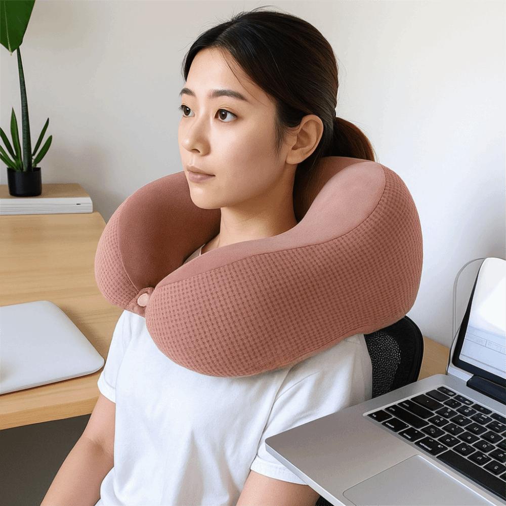 Slow Rebound U-shaped Pillow Soft Neck Support Durable Travel Pillow  Car