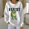 Women's Loose Comfortable Casual And Fashionable Round Neck Pattern Long Sleeved Sweatshirt