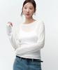 MUSINSA STANDARD WOMAN Women'S Linen-Like Long-Sleeve Knit T-Shirt [White]