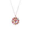 Necklace - LUXENTER - Casil - 18-carat Rose Gold Finish - Multicoloured Zirconia - Metal Alloy