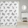 Vintage Airplane Pattern Shower Curtain Kids Room Decor Linen180X180
