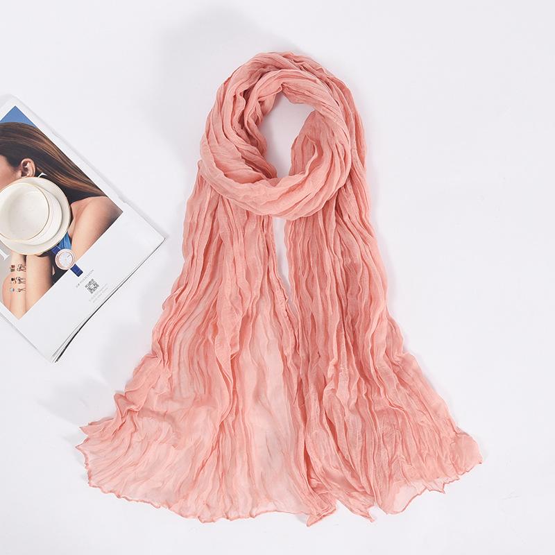90x180cm Candy Color Wrinkle Women Scarf Vintage Fashion Retro Long Scarf Female