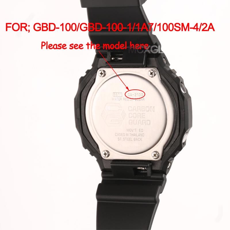 GBD100 Ersatzarmband Geeignet für Casio GBD-100 GBD-100-1/1A7/100SM-4/2A Herren Sport Wasserdichtes Armband Gummi-Uhrenarmband
