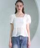 VIVACIOUS Snow Oganza Smoking Blouse White