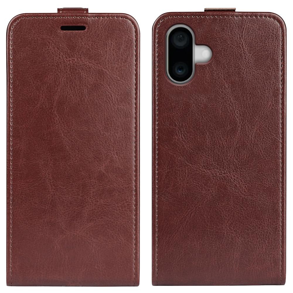 

For iPhone 16 Case Card Slots Vertical Flip PU Leather Phone Cover