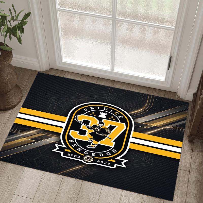 Design Boston Bruins Tappeto in Velluto di Cristallo Accogliente Non?Tappeto Stampato Antiscivolo per Camera da Letto Soggiorno Ingresso