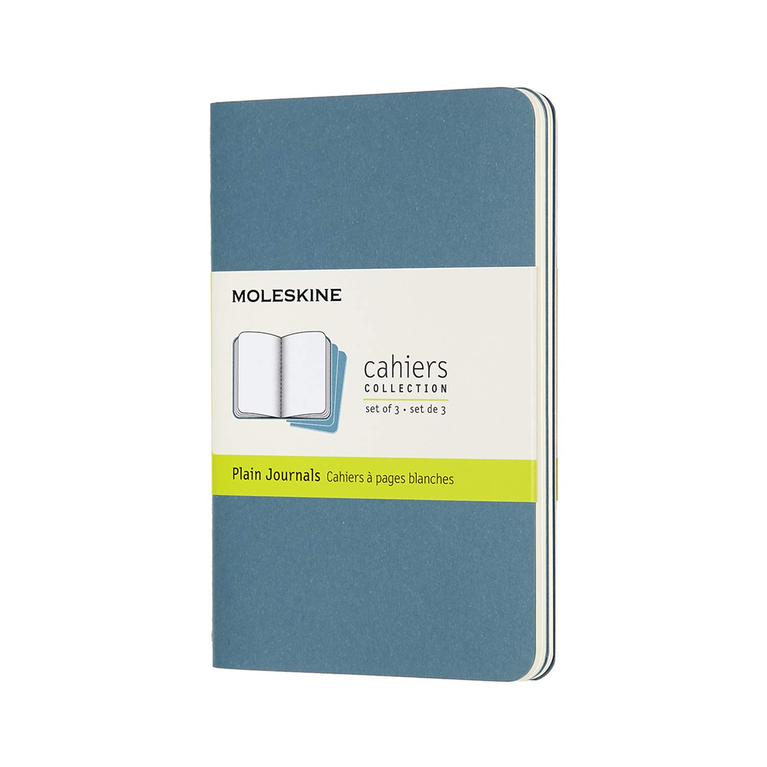 

Moleskine Notebook Cahier Journal Set of Pocket Brisk Blue CH013B44 3, Plain, Size,