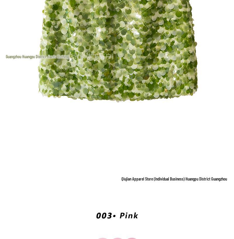 Elegant Blue Sequin High Waist Slimming Short Skirt