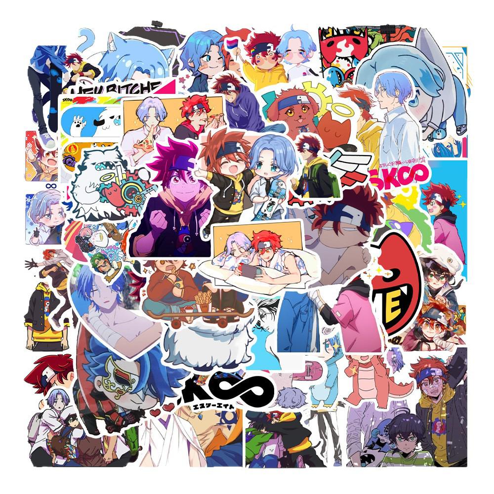 54PCS Anime Skateboard Graffiti Stickers for iPad, Suitcase, Scooter, Laptop