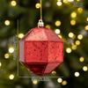 Vintage Cracked Christmas Baubles Gold Silver Red Diamond Rhombus Shape Xmas Tree Hanging Ornaments