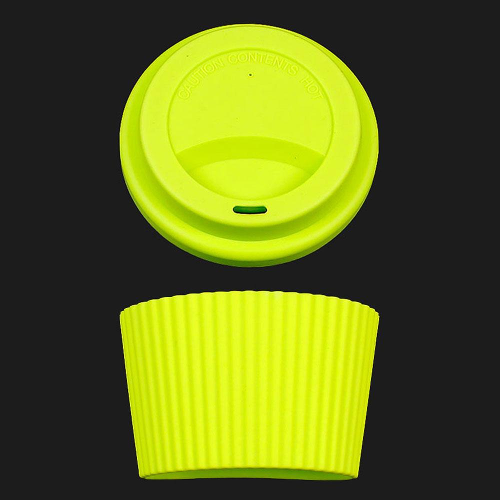Silicone World 2PCS/Set Silicone Coffee Cup Cover Heat Insulation Anti Slip Cup Sleeve Mug Glass Cup Cover Anti-Dust Cup Lids