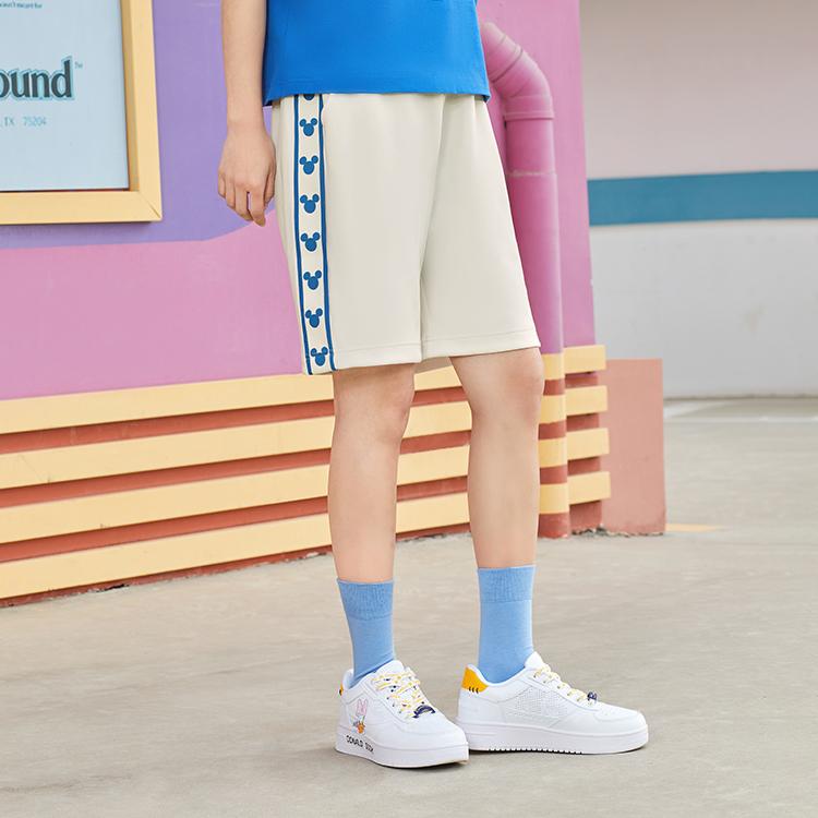 Li-Ning Disney Co-Branded Sports Fashion Series Mickey Print Loose Casual Shorts Men Bottoms White AKSR531-1