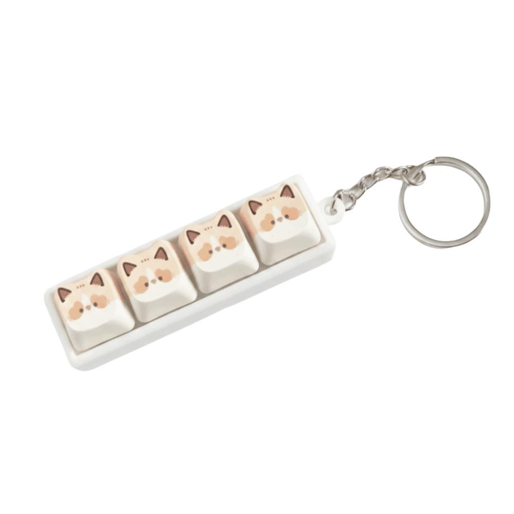 Finger-Tip Pressing Fidget Keychain Cat Fidget Toy Keyboard Fidget Toy Keycap Keychain  Gifts