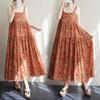 2025 Summer Cotton Linen Patchwork Long Sling Dress