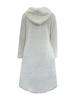 Women's Long Sleeve Round Neck Casual Loose Warm Hooded Fleece Sweater Midi Dress