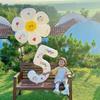 White Daisy & Sunflower Balloons - Birthday Decorations & Photo Props with Smiley Faces