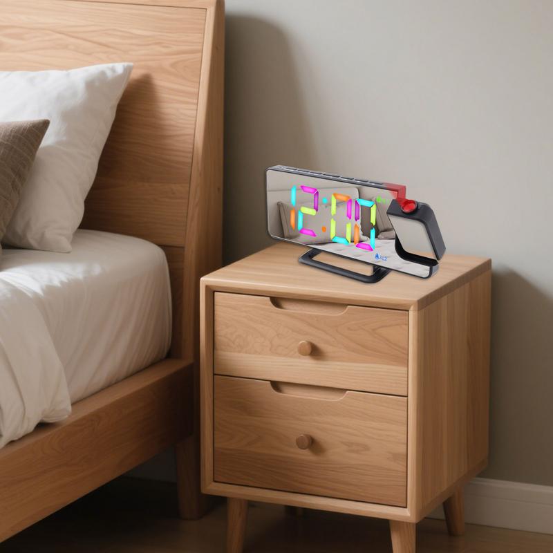Colorful Projection alarm clock multifunction Intelligent luminous clock Bedroom digital clock for Bedside Nightstand Desk