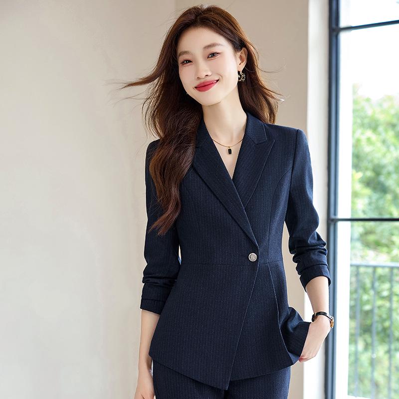 Women's High-End Business Formal Wear: Long Sleeve Suit Set for Spring/Autumn
