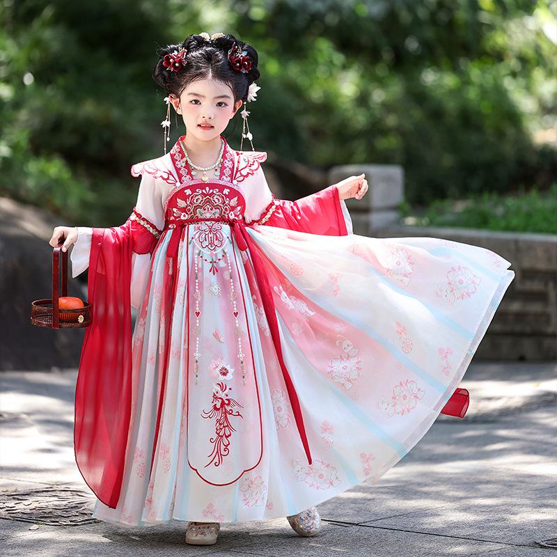 2025 Sommerstil Hanfu für Mädchen - Märchenhaftes Tang-Anzug-Kleid