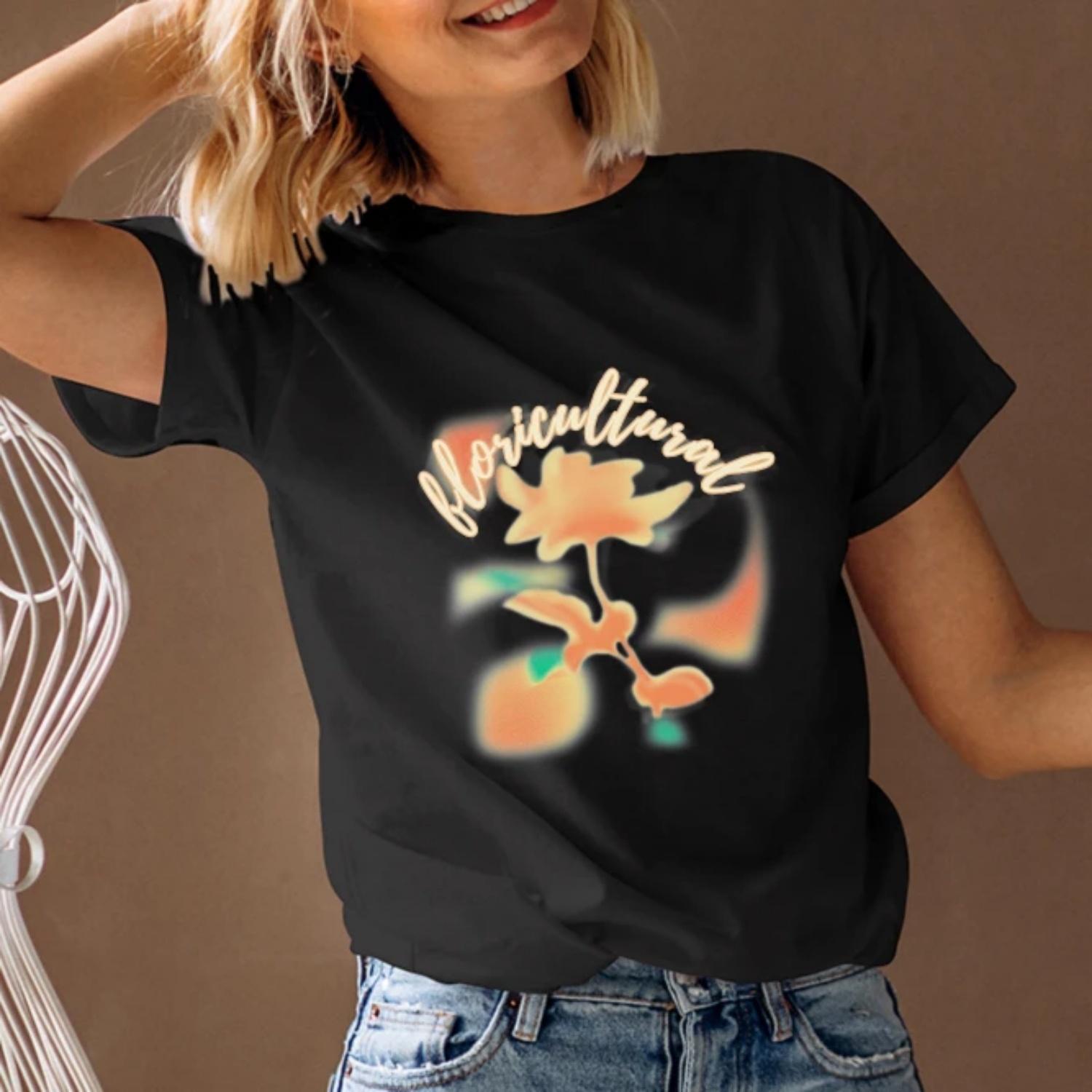 

Women s T-Shirt Short Sleeve Round Neck Summer Graphic Tee Multicultural Design Trendy 2023 Fast Ship S