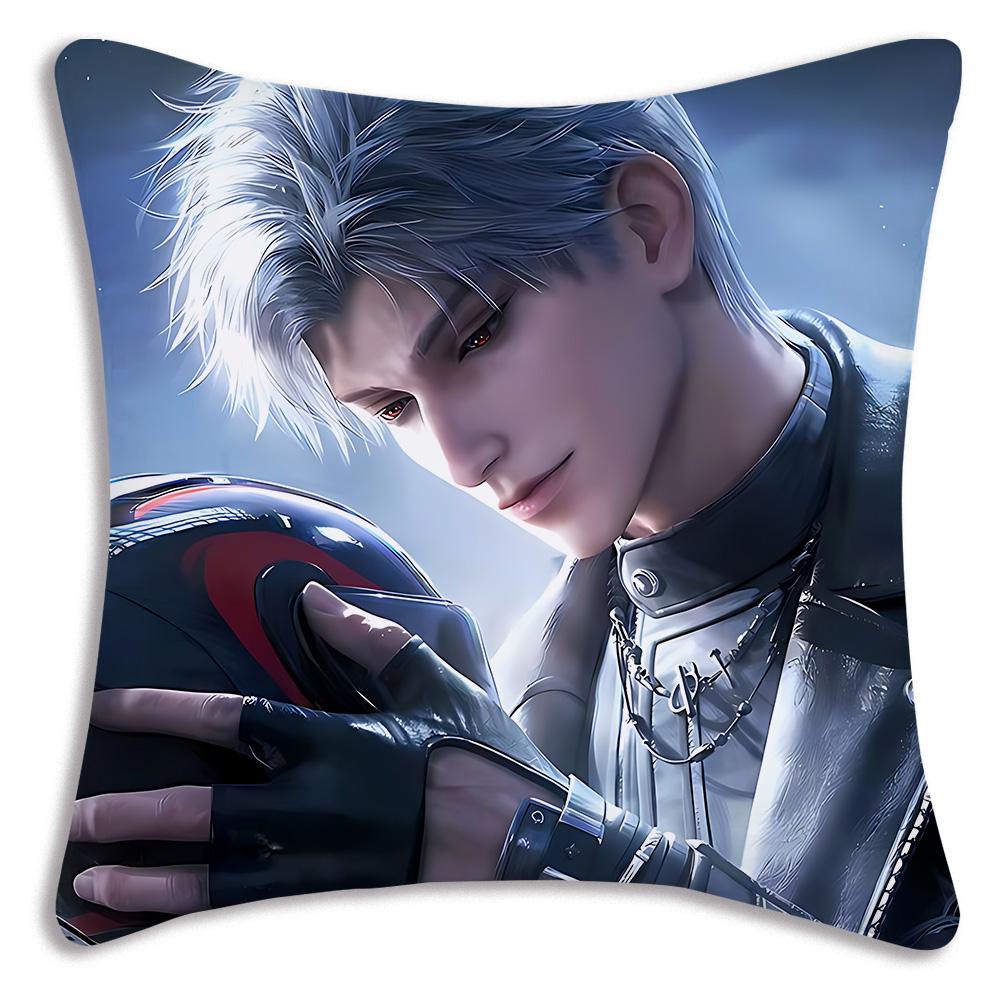 Sylus Love and Deepspace chibiS Pillow Covers Cartoon Sofa Decorative Home Double-sided Printing Short Plush Cute Cushion Cover
