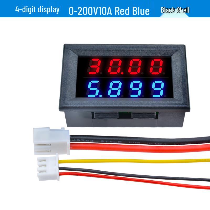 Digital LED DC Current Voltage Meter, Dual Display: 0-100V/200V, 10A/50A/100A Ammeter
