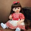Lifelike Reborn Baby Dolls 22 Inch Realistic Newborn Girl Doll with Brown Long Hair Best Birthday Set for Girls Birthday XAMS Easter Gift
