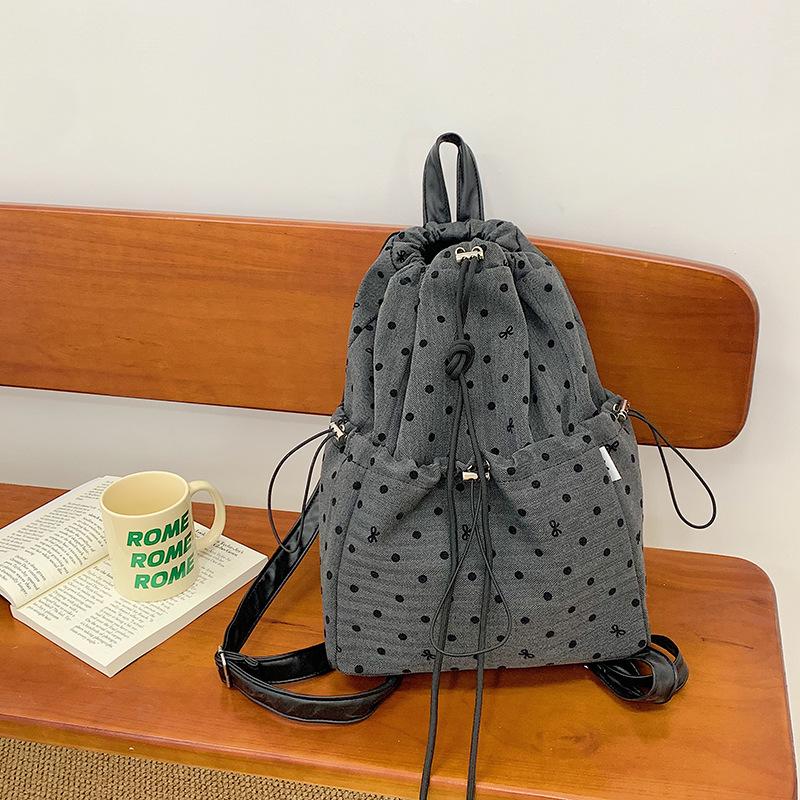 Schoolbag high-value schoolbag niche polka dot backpack girl college student with cute simple bag versatile backpack tide