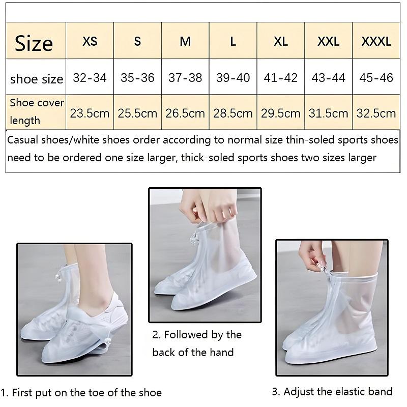 New PVX Waterproof Shoe Covers Shoe Protector Rain Accessories Reusable Shoes Protector Rain Protection XYJ08