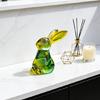 Handmade Artificial Glass Rabbit Statue Figurine Decorative Home Decoration Item For Bedroom Or Workspaces