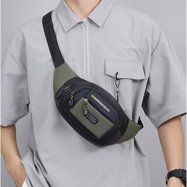 Men Women Sports Waist Bag Large Capacity Fanny Pack Multi Pocket Crossbody Chest Bag Casual Travel Running Hiking Belt Bag