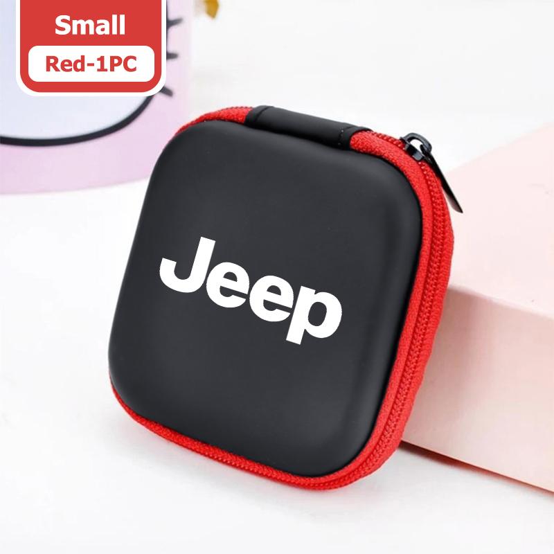 For Jeep Car Styling Digital Charger Headphone Storage Bag USB Data Cable Organizer Pouch Cherokee Wrangler JK Gladiator Compass AKQ1