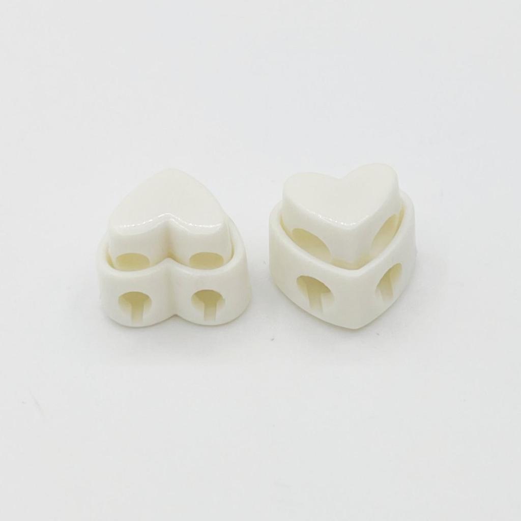 5Pcs Colorful Garment Stoppers Heart-Shaped Plastic Cord Locks Double Hole Spring Toggle Anti-Slip Stoppers Garment Accessories