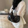 Women PU Trendy Shoulder Handbag Adjustable Strap Fashion Shoulder Bag Chic Hobo Bag Zip Closure for Outdoor Travel