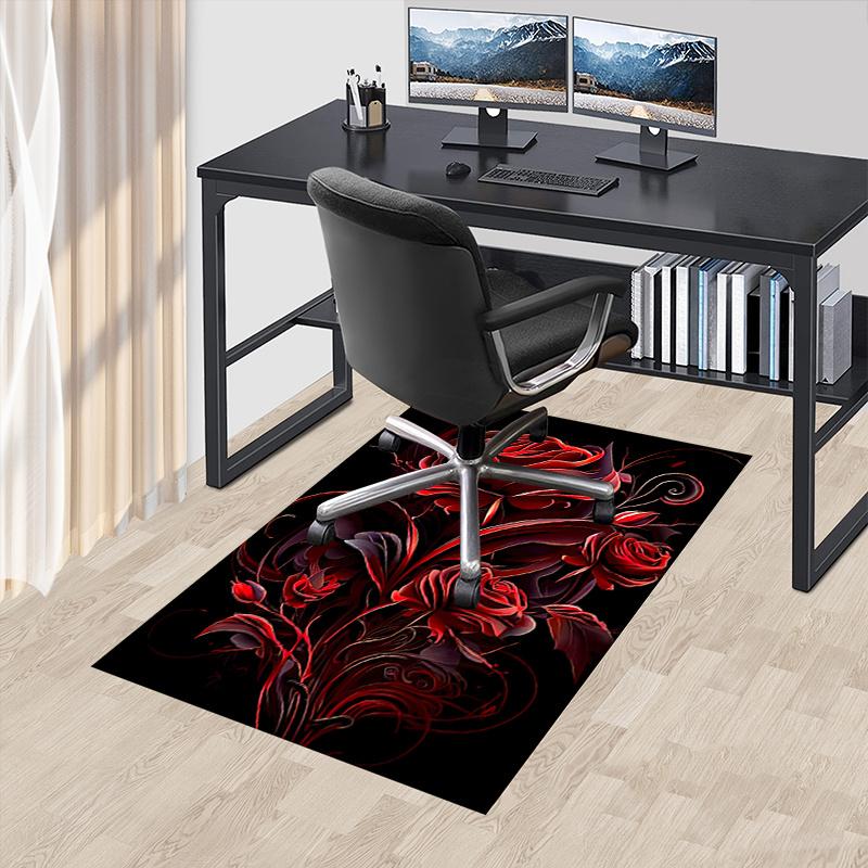 Rose Chair Mat: Office Carpet Oversized Rug for Home Decor, Sofa Cover, Gift Idea, Suitable for Bedroom, Living Room, and Various Rooms