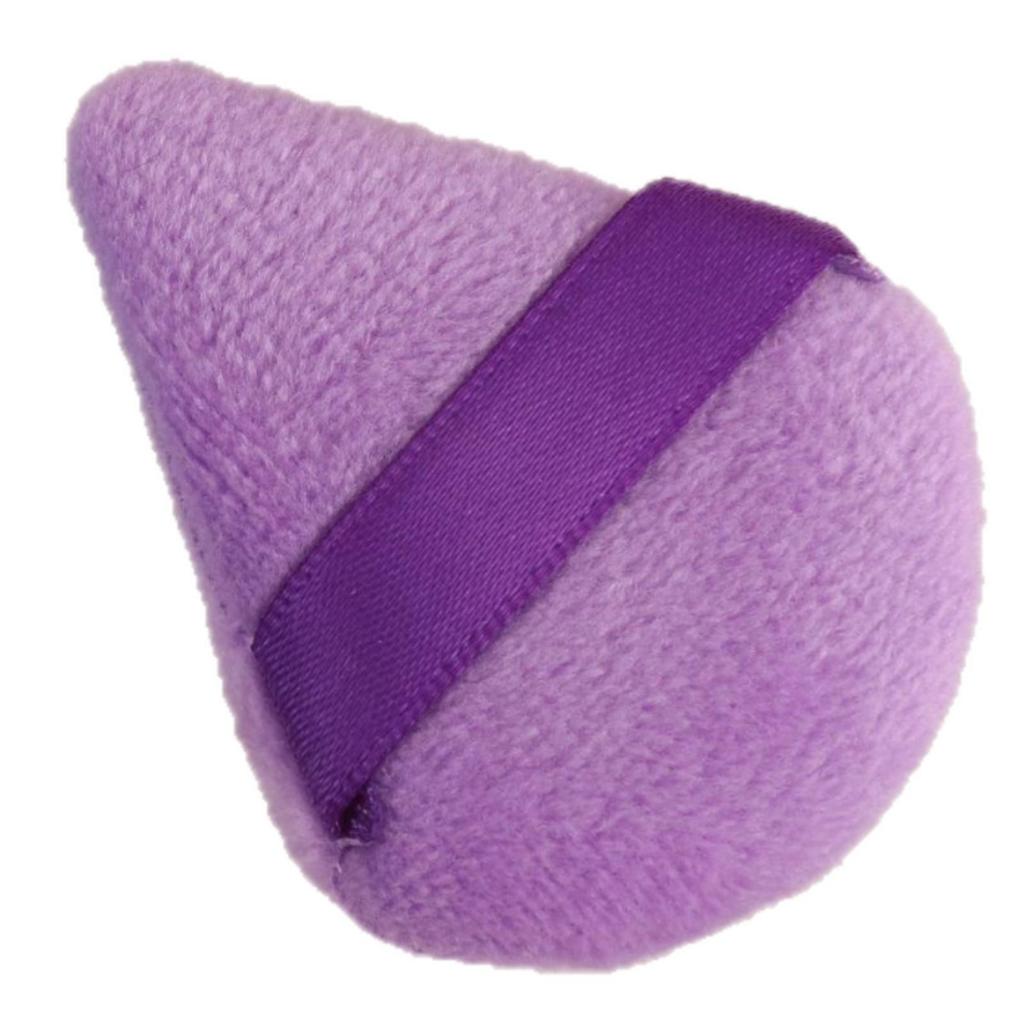 Velvet Flocked Triangle Powder Puff: Wet & Dry Use, Non-Absorbent for Loose Powder & Concealer.