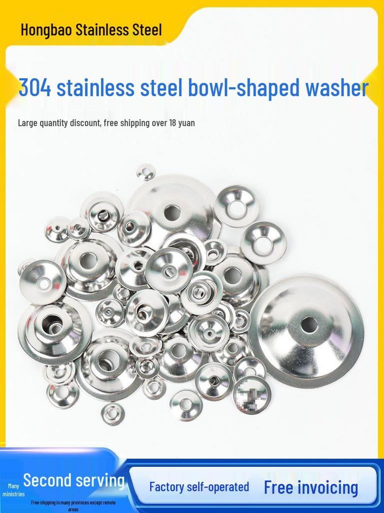 304 Stainless Steel Concave Washer, Grass Hat Washer, Trumpet Washer, Adjustable Foot Pad Washer M4-M16.