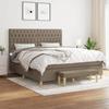 Maison Exclusive - Slatted Bed Base with Taupe Mattress 180x200 Cm Fabric