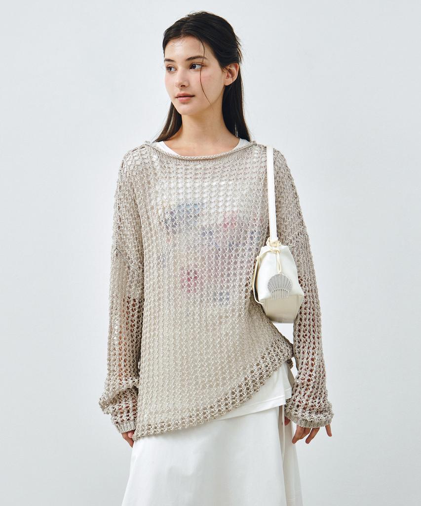 MONGDOL Marine Graphic See-Through Loose Fit T-Shirt White Mdts096White