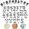 36-Piece Set of No-Brand Cookie Cutter, Alphabet, Number, and Symbol Cookie Cutter, Stainless Steel, for Kitchen, Lunch Boxes, Ornaments, and Baking,