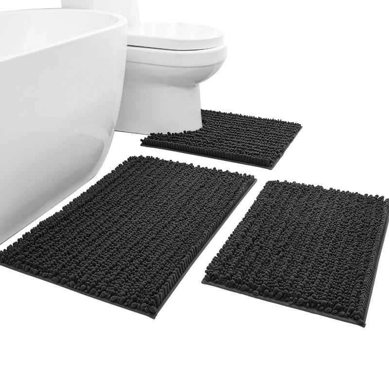 Chenier Solid Color Long Hair Bedside Mat Bedroom Carpet Bathroom Absorbent Floor Mat Bathroom Non-Slip Foot Mat Toilet Door Mat