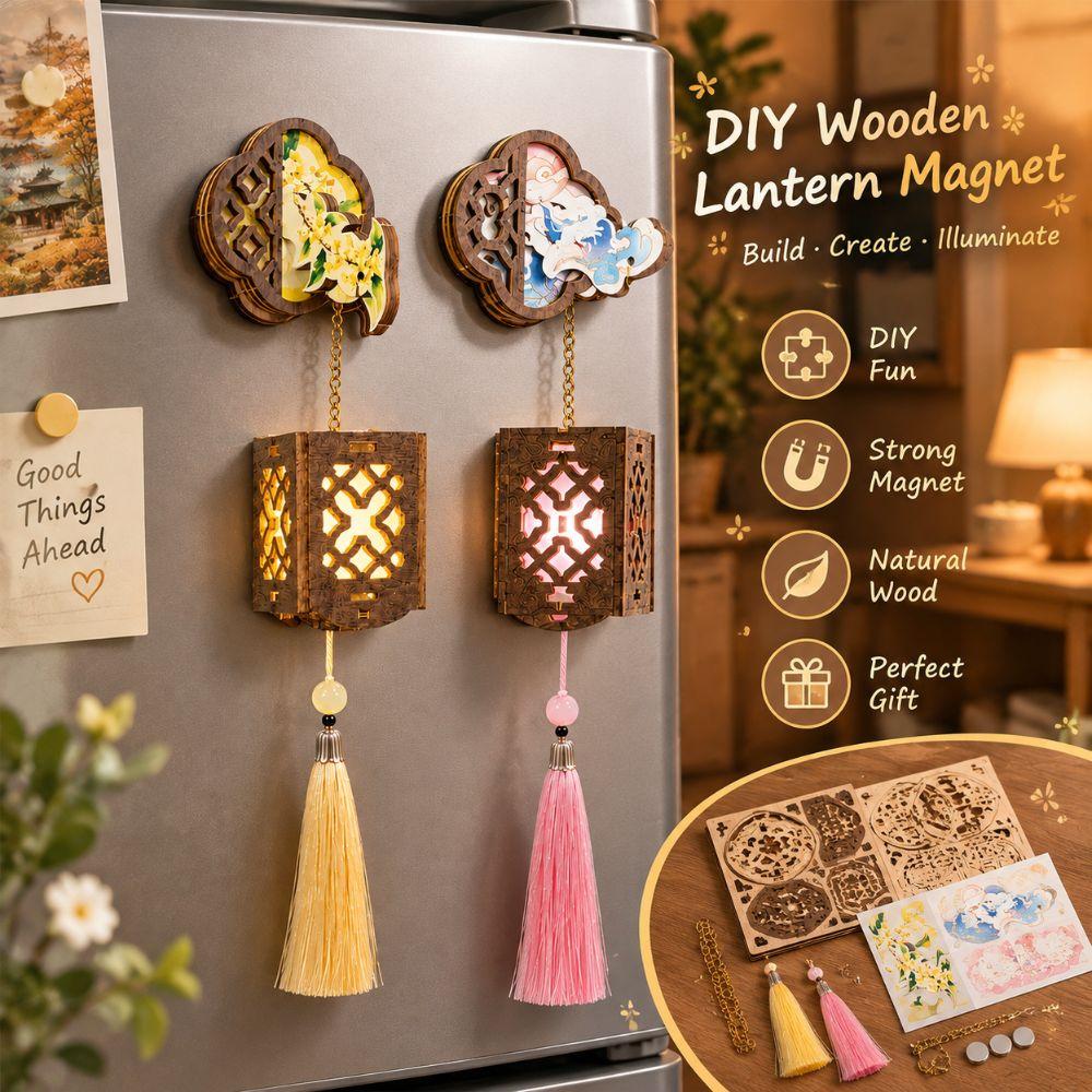 DIY Assembly Refrigerator Magnet Wooden Refrigerator Stickers Refrigerator Decoration