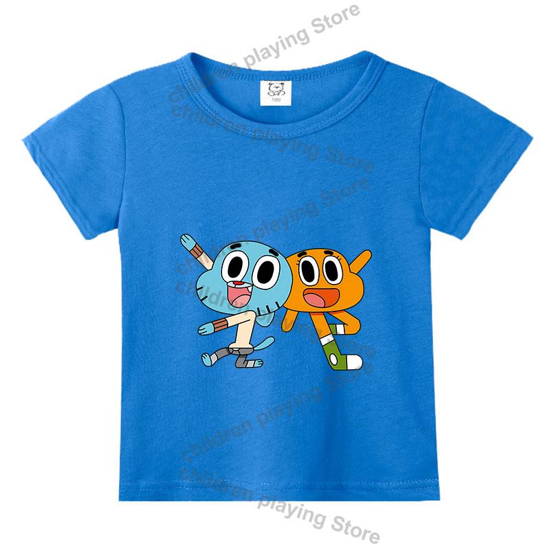 The Amazing World of Gumball Anais Darwin Short Sleeve Tee Cartoon Kids T-Shirt Summer Clothes Cute Boy Girl Tops Birthday Gift