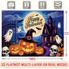 Party Backdrop Halloween Flat Spooky Pumpkins Ghosts Skulls Showers Birthdays Weddings Photo Booth Decor Front Door Decor