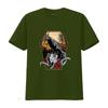 NEVERMORE American Retro Womens Classic T Shirt Black Vintage Washed Breathable Casual Unisex Fashion Top For Everyday Wear