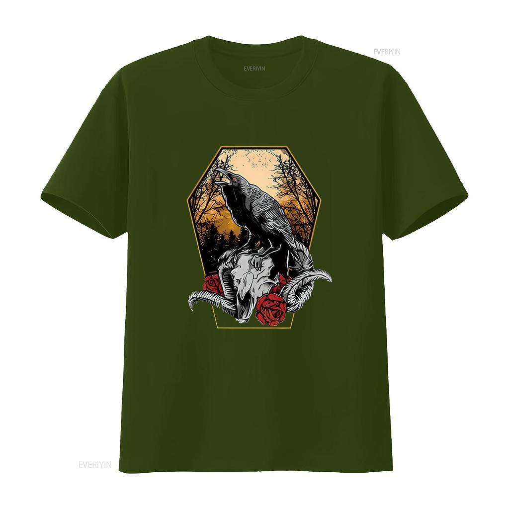 NEVERMORE American Retro Womens Classic T Shirt Black Vintage Washed Breathable Casual Unisex Fashion Top For Everyday Wear