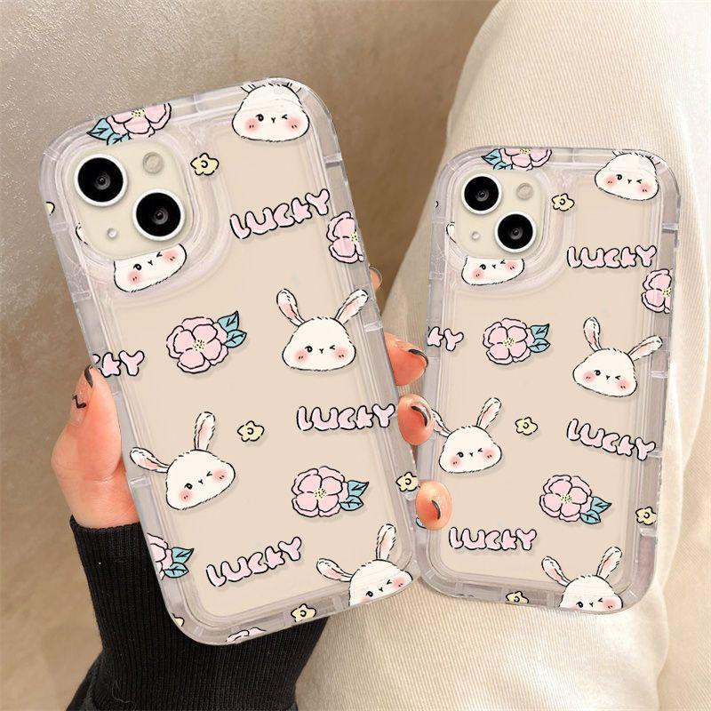 Lucky Flower Bunny 17promax Mobile Phone Case 16pro Apple 14/13 Premium Sense 15 Factory