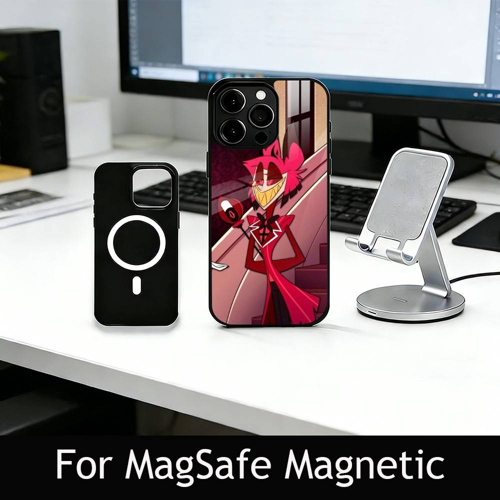 H-Hazbin A-Alastor Phone Case For iPhone17,16,15,14,13,12,11 Plus,Pro Magnetic with Magsafe Wireless Charging